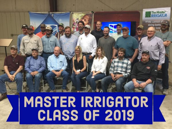 Master Irrigator Class of 2019 graduates: Shane Anderson, Tim Ballinger, John Baxa, Suzanne Bellsnyder, Brian Bezner, Caylen Boyles, William Darcy, Marci Darcy, Evan Dewey, Paul Dyck, David Ford, Jose Gonzalez, Jay Goodwin, Heath Hill, Ryan Imler, Trent Koehn, Chase Lee, Clarence Meiners, Frank Mininger, Lem Russell, Brent Thurman, Matthew Wagoner.