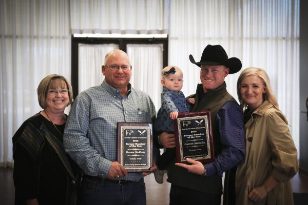 Stallwitz family presented the Farmer Rancher of the Year Award at this years Amarillo Ag Appreciation Luncheon. (left to right) Dana, Darren, Poppy, Garrett and Madison Stallwitz.
